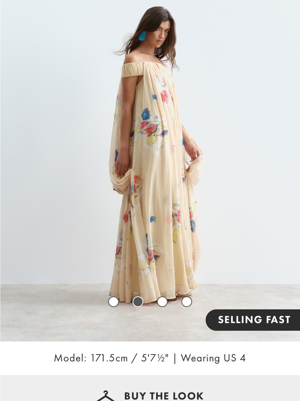 ARRANGE trapeze Bardot maxi dress with cape back in yellow floral print
